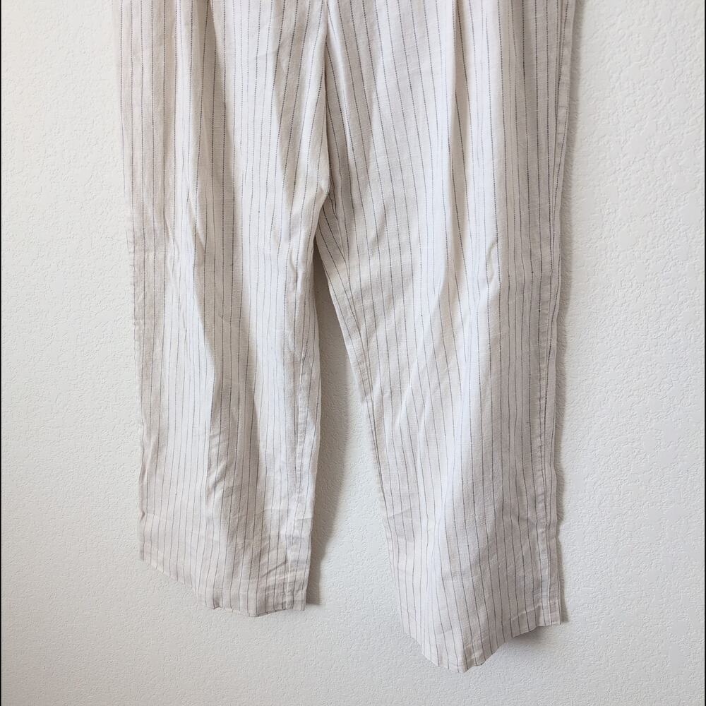 RAILS Marnie Pant Ivory Pinstripe Wide Leg Linen Women's 12 Chic Everyday $228 - Picture 10 of 11